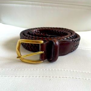 Full Grain cowhide from argentine with brass buckle braided leather belt